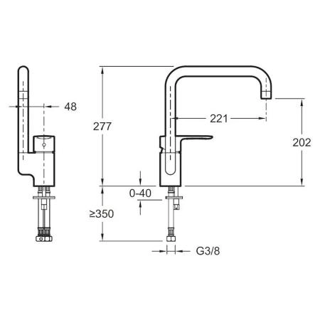 Смеситель Jacob Delafon JULY E5243-CP для кухни хром