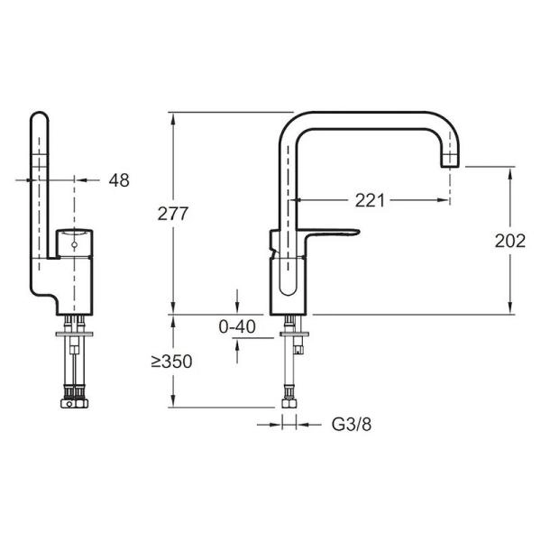 Смеситель Jacob Delafon JULY E5243-CP для кухни хром