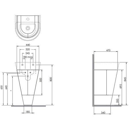 Azzurra Forma Тумба напольная 50х47х84.5см, с 2 дверцами, с раковиной, цвет: Olmo bianco