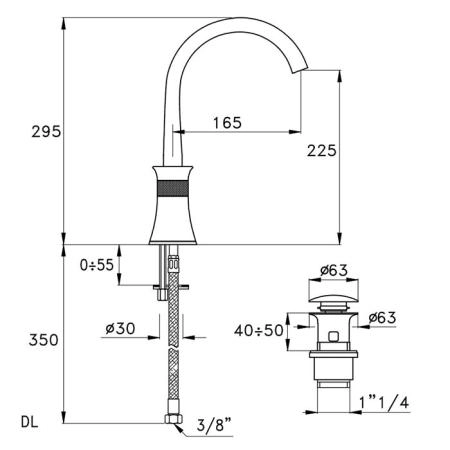 Stella 130 Смеситель для раковины, на 1 отв., цвет хром