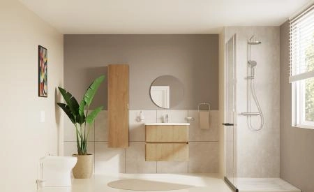 Тумба с раковиной  VitrA Mia Plus Round  69825 80 см золотой дуб ДСП