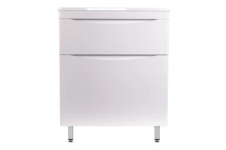 Тумба напольная Style Line Бергамо мини 70 (2 ящ.) Люкс антискрейтч белый, PLUS