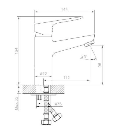 Смеситель для раковин ESKO DELHI DL 26 хром