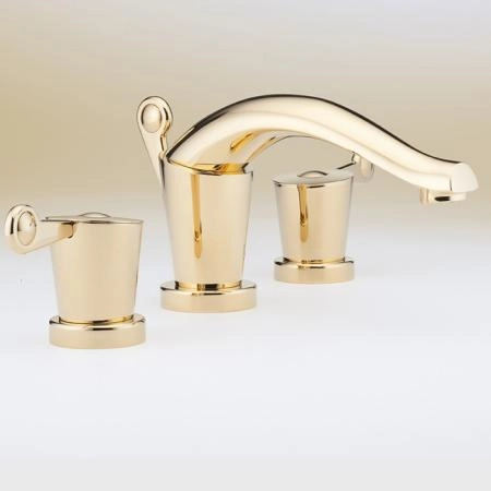 THG Bagatelle metal Смеситель для раковины на 3 отверстия, с донным клапаном, цвет: полированное золото