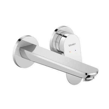 Duravit Wave смеситель для раковины, скрытый настенный монтаж, выступ 202 мм, без донного клапана, внешняя часть, цвет хром глянец
