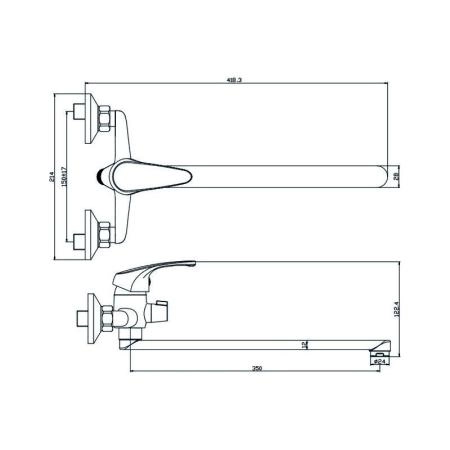 Смеситель OLIVES Avila 02221AV для ванны,хром