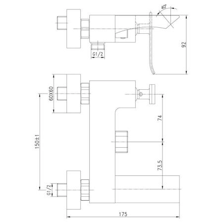Смеситель Lemark Contest LM5814CW для ванны