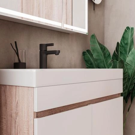 Тумба для ванной Volna Conty 80.2D Белый/дуб сономанапольная (9696) раковина отдельно