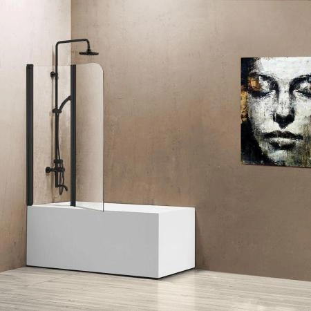 Душевая шторка Vincea VSB-12114CLB, 1140*1400, черный, стекло прозрачное