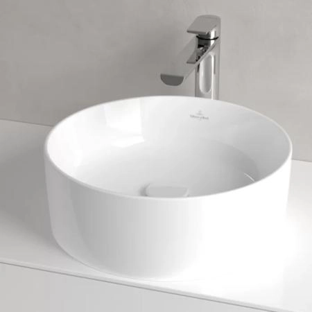 Villeroy&Boch Collaro Раковина накладная 400*400*145h, без отв. под смеситель, без перелива, TitanCeram, цвет альпийский белый