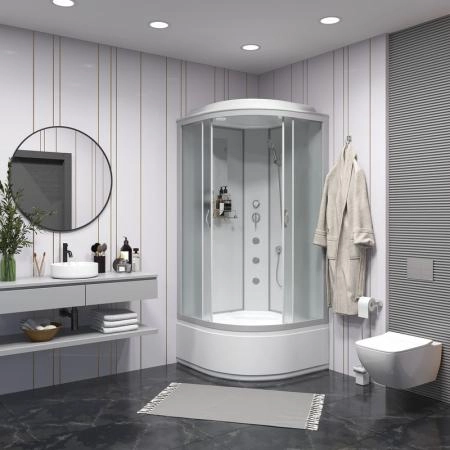 Душевая кабина Niagara NG-2307-14G 800х800х2150 высокий поддон 40см стекло матовое