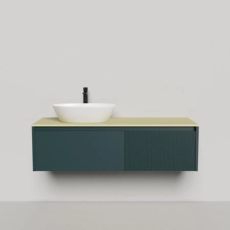 Salini Domino Тумба со столешницей и накладной раковиной, 140х50х40см., из S-Stone в сборе, крепеж; сифон; фасад: эмаль Ral6004, столешница: Ral1000