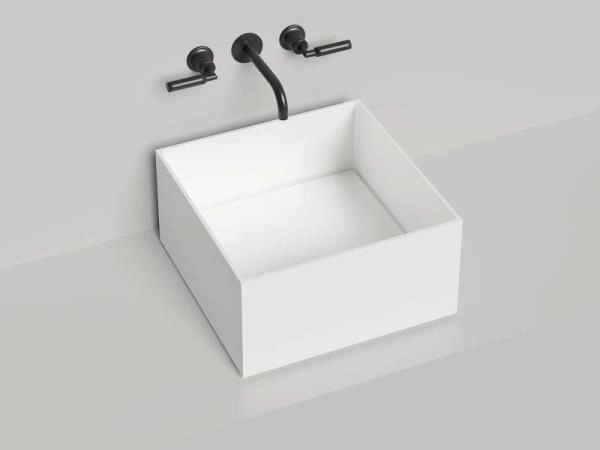 Раковина Salini ARMONIA SQUARE 02 S-Stone матовая 45x45 130522TM накладная без отв.смесителя