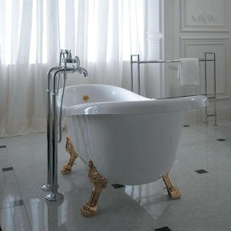 Globo Paestum Ванна 170x80x72см, отдельностоящая, цвет: белый/золото