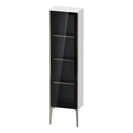 Duravit XViu Шкаф подвесной со стеклянной дверью 40x24x133см, 3 стеклянные полки (петли слева), цвет: белый глянцевый/champagne matt