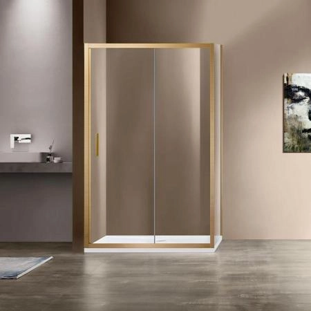 Душевой уголок Vincea Garda VSR-1G1012CLG, 1200*1000, брашированное золото, стекло прозрачное