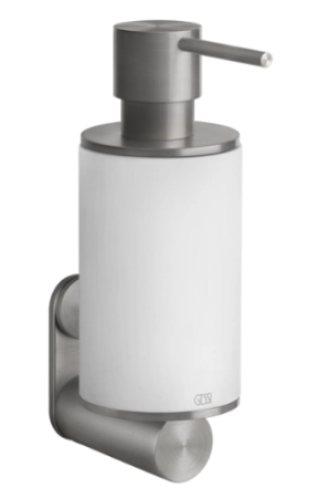 Gessi 316 дозатор для жидкого мыла настенный, колба белая, цвет Steel Brushed