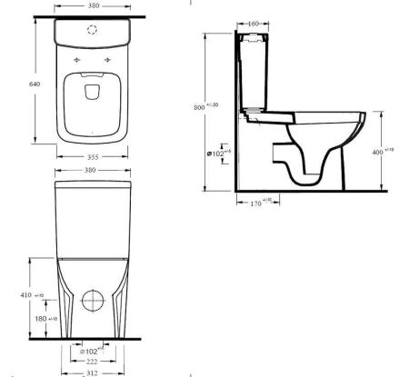 Унитаз BeWash Starnberg напольный безободковый с сиденьем микролифт (унитаз+бачок+сиденье+сливной механизм 3/6л.) 72453401