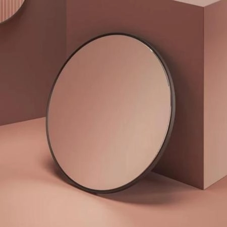 Artceram Зеркало Ø 85 см в металлической раме с LED-подсветкой и сенсорным выключателем, цвет: moka