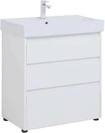 Тумба под раковину Aquanet Nova Lite 75 белый глянец (3 ящика)
