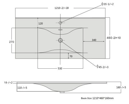 Раковина SANVIT r9120d накладная 122 см