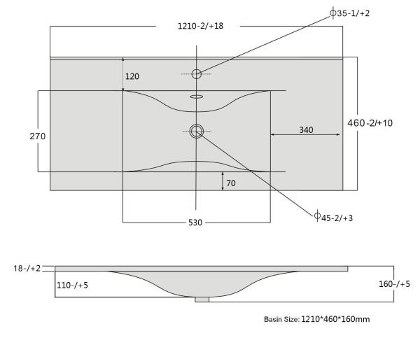 Раковина SANVIT r9120d накладная 122 см