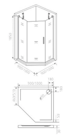 Душевой уголок GOOD DOOR FANTASY PNT-100-C-CH 100x100 прозрачное