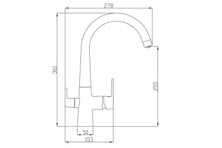 Смеситель для кухни ZORG Steel Hammer (SH 819 BLACK BR) бронза | черный