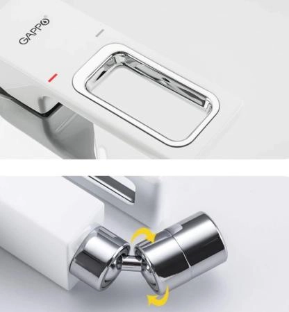 Смеситель для биде Gappo G5017-8 Белый/хром