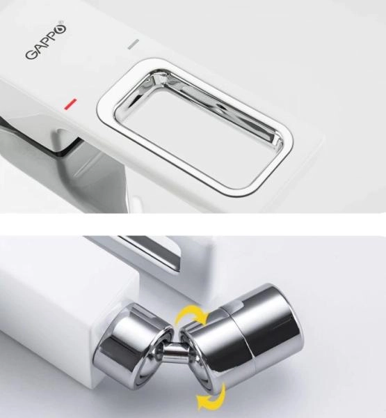 Смеситель для биде Gappo G5017-8 Белый/хром