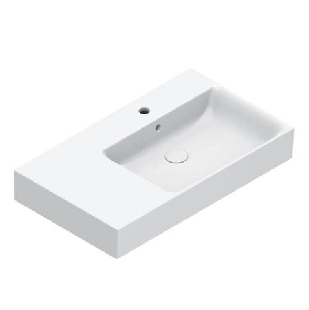 Catalano Premium Раковина 80x47см чаша справа, с 1 отв., цвет: белый глянцевый