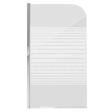 Шторка для ванны GROSSMAN GR-100P (140*80) алюминиевый профиль, стекло полосатое 6мм