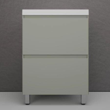Тумба напольная Style Line Манхэттен 60 ЭМАЛЬ под ASTI 60 2 ящика PLUS олива