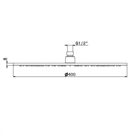 Newform X-STEEL 316 Верхний душ, d40см, без кронштейна, G1/2" , цвет: нержавеющая сталь