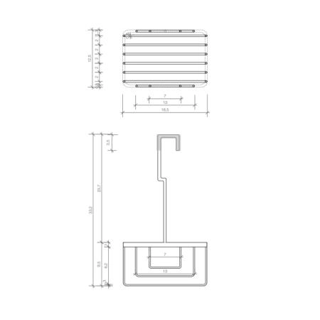 Decor Walther DW 227 Корзина универсальная 18.5x12.5x33.5см для душа, подвесная, цвет: хром