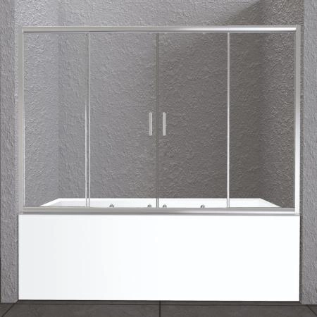 Шторка на ванну BelBagno UNIQUE 150-180 матовое стекло 5 мм профиль хром UNIQUE-VF-2-150/180-140-P-Cr