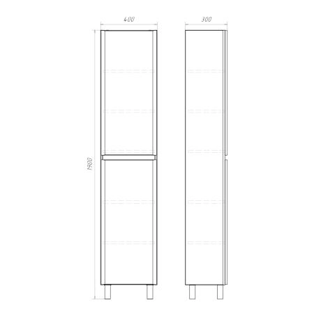 Шкаф-колонна Comforty Валдай-40Н 00-00020473 напольная белая матовая