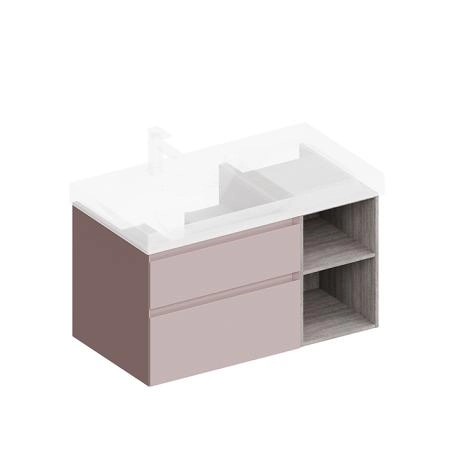 Тумба Kerama Marazzi CUBO КУБО CU.90Lh\MAL левая подвесная с ящиками 90, мальва матовая-древесная