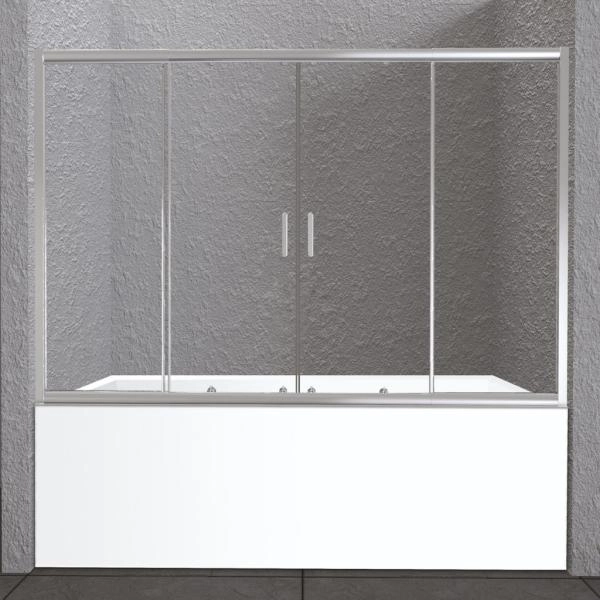Шторка на ванну BelBagno UNIQUE 150-180 прозрачное стекло 5 мм профиль хром UNIQUE-VF-2-150/180-140-C-Cr