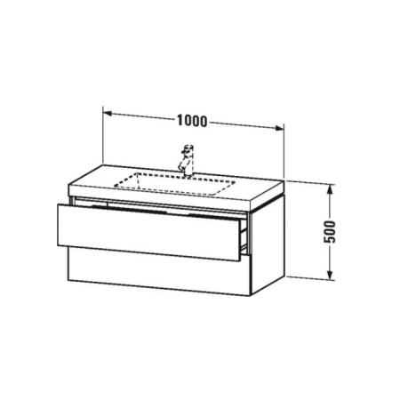 Duravit L-Cube База с раковиной 100x48х50см., напольная, 2 выдв. ящика, High Gloss, цвет: белый