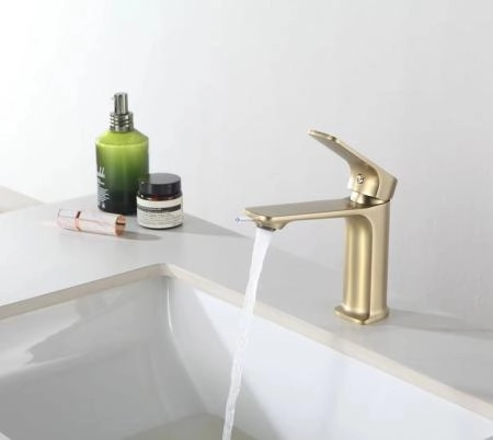 Смеситель для раковины Frap F1086-3 сатин золотой