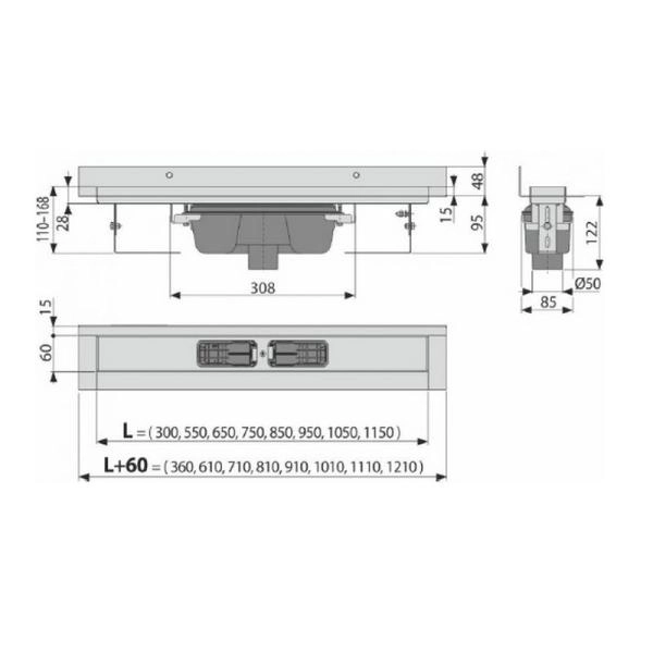 Душевой лоток AlcaPlast APZ1016-1150 Wall
