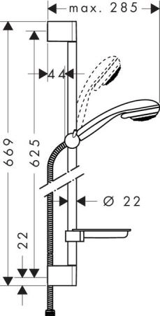 Душевой гарнитур Hansgrohe Crometta 85 Vario/Unica'Crometta 0.65 м ½’ 27764000 хром