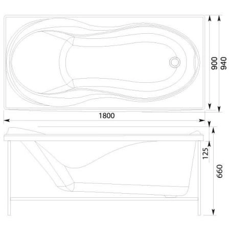 Ванна Aquanet Grenada 180x90 без гидромассажа