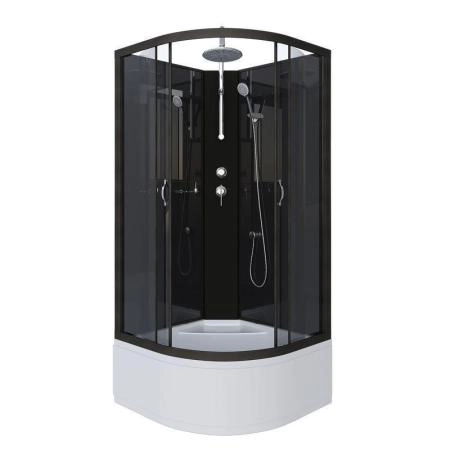 Душевая кабина Niagara NG-6508-14BKT 900х900х2100-2400 высокий поддон 40см стекло тонированное алюм черный