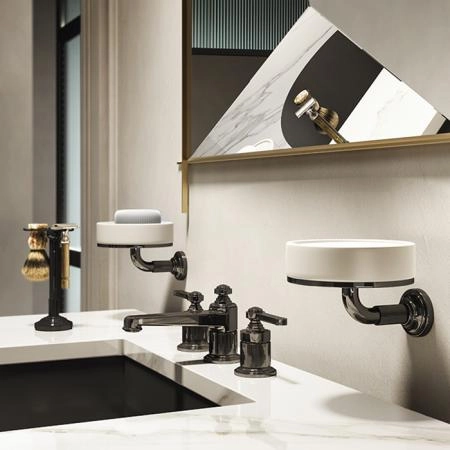 Gessi Venti20 Мыльница подвесная, цвет: белый, фурнитура черный матовый