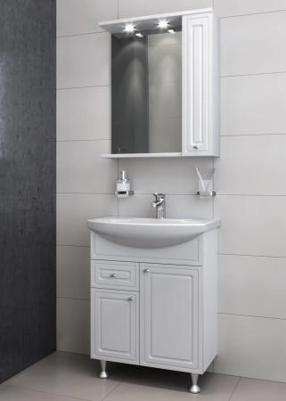 Тумба с раковиной напольная RedBlu by Damixa Palace One M41-FSX0653WG-WCC065 белый глянцевый