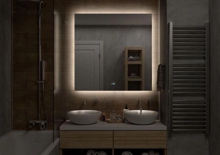 Зеркало Континент Trezhe medium 1000x1000 ЗЛП2286 с подсветкой