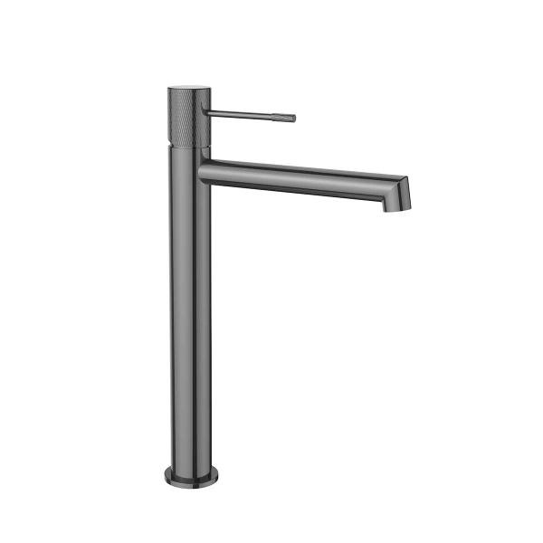 Смеситель высокий для раковины Vincea Desire VBF-1D2GM однорычажный, вороненая сталь