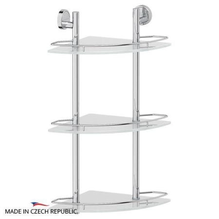 Полка угловая FBS Luxia LUX 073 3-х ярусная 28 cm матовое стекло, хром